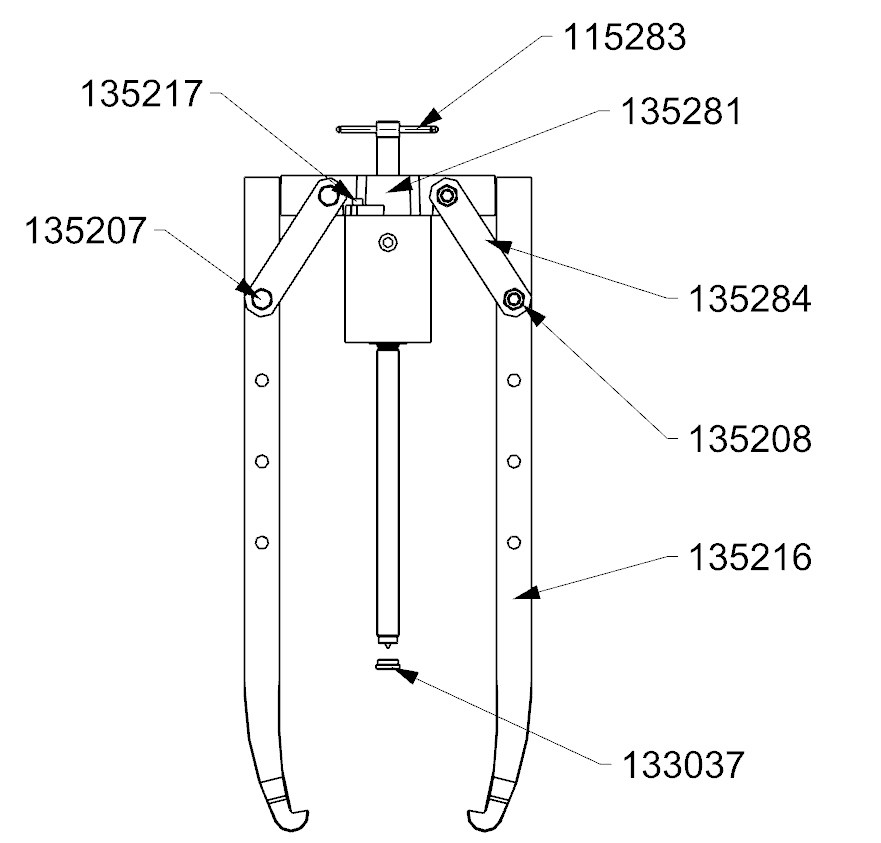 CONJUNTO EXTRACTOR HIDRÁULICO DE PATAS OSCILANTES COMPLETO FORZA SERIE 3300HX
